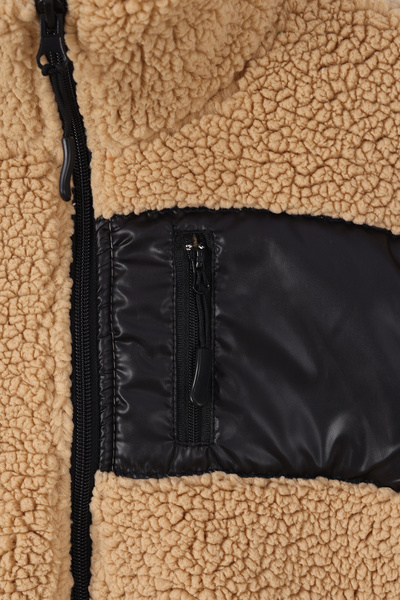 monox Children's Zippered Unisex Lamb Wellsoft Plush Jacket with Elastic Cuffs