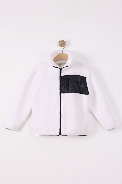 monox Children's Zippered Unisex Lamb Wellsoft Plush Jacket with Elastic Cuffs