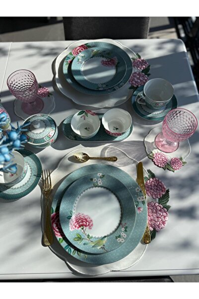 NC Home Design Pink Hydrangea American Tablecloth for 2 People - Imported Linen