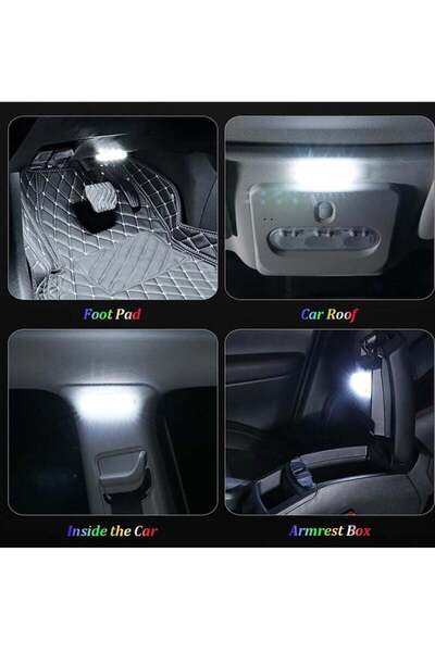 Generic Car LED Lights, 7 Colors Interior Portable Small Incar LED Touch Lights with 8 Bright LED Lamp Beads