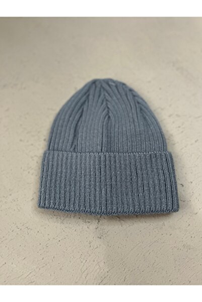ZERAMİNE Men's - Women's Knitwear Beanie |   Thick Winter Ribbed Beanie |   Light Blue