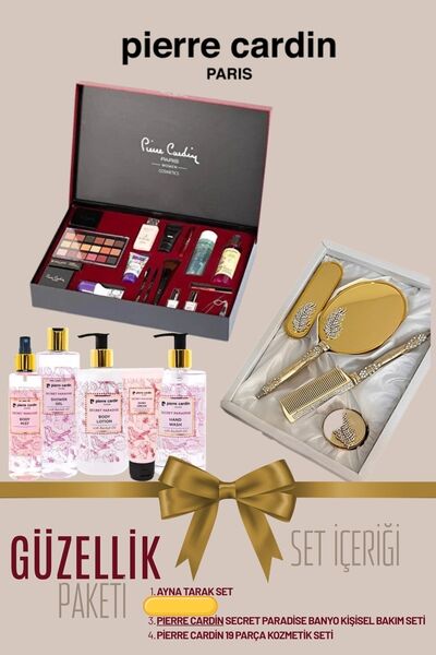 Pierre Cardin Kadın Kozmetik Çeyiz Seti 19 li ,Güzellik ve Bakım Gelin Ayna