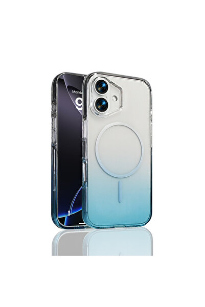 zore iPhone 17 Kılıf M-Safe Şarj Özellikli Septik Silikon Kapak - Turkuaz