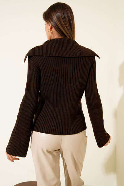 NEW DAĞ Women's Ribbed Zippered Knit Cardigan