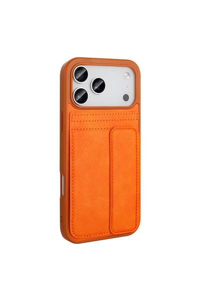 VARDAR AKSESUAR iPhone 17 Pro Max Case Pu Leather Card Holder Vrdr Sevilla Cover - Orange