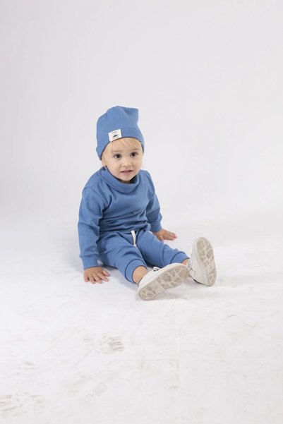 BABYSİ KİDS CLUB Turtleneck Throat Ribbed Cotton Beret 3-Piece Set Baby and Children's Clothing