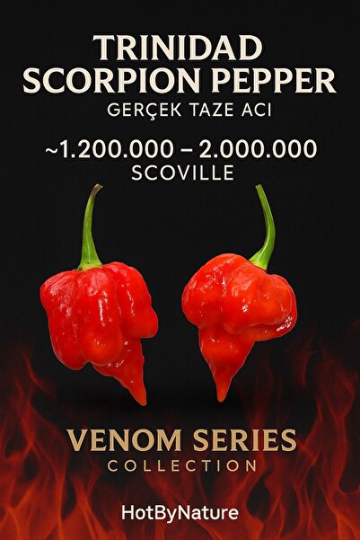 HotByNature TRİNİDAD SCORPİON PEPPER / 1,2 – 2 Milyon Scoville - Gerçek Taze Acı Biber