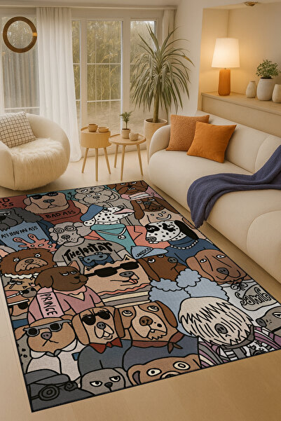 Rugs Modern Halı سجادة موسو زرقاء بنفسجية اللون بنمط زهور عرقية منسوجة بقاعدة...