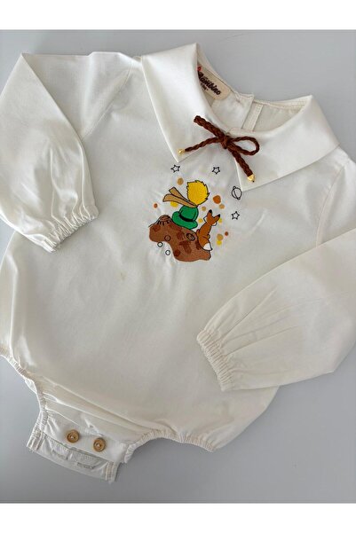 il mio bambino Handmade 100% Cotton Baby Boy Little Prince Embroidered Shirt - Long Sleeve