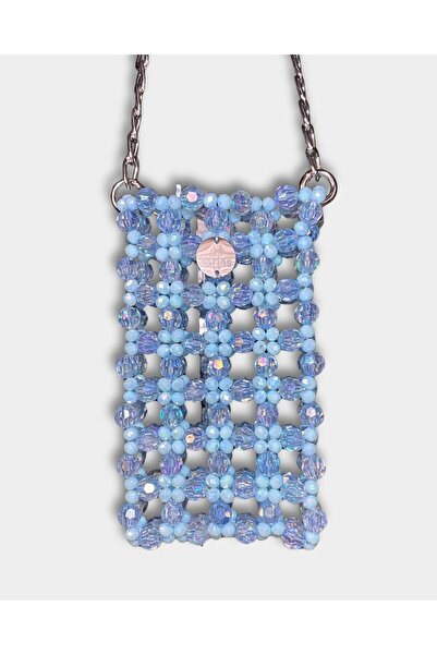 Las Perlas Kristal Boncuk Tasarım Telefonluk Çapraz Askılı Cüzdan Kartlık Telefon Çantası Telefonluk