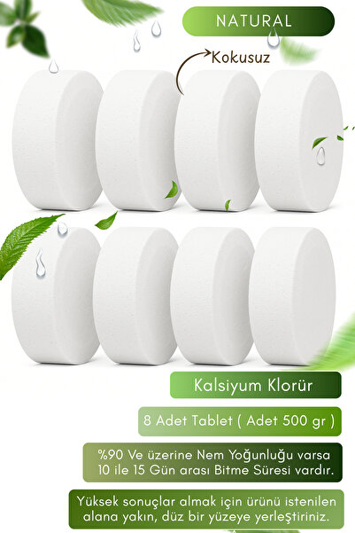 Saban 8 Adet Natural Kokusuz, Nem Alıcı Tablet | Küf Ve Rutubet Giderici | Ev...