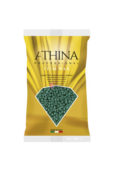 Athina Traditional elastic film type depilatory wax, green chlorophyll granules, 1kg, art 1682