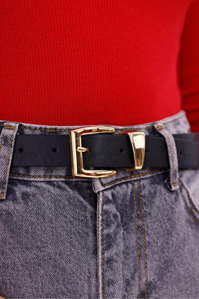 MODAM HİFA Classic Gold Buckle Women's Belt Trouser Belt Dress Belt Shirt Belt Jeans Belt Coat Belt