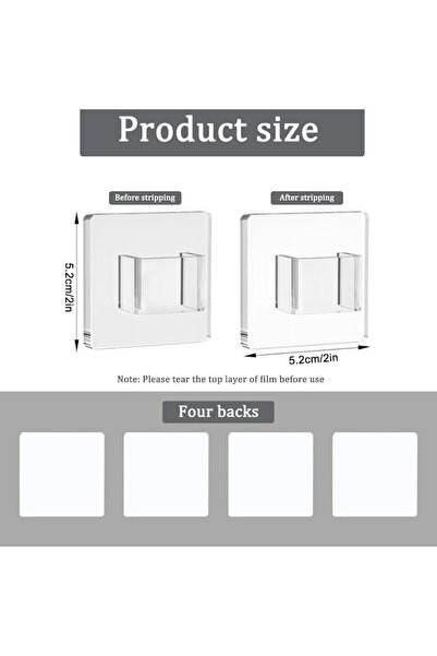 Nicoone Wall Glasses Holder, Transparent, Set of 2, Easy No-Drill Installation, Sunglasses/Optical Display