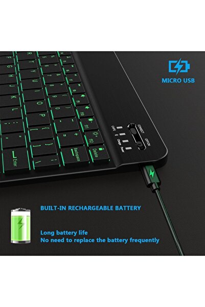 HYX Wireless Backlit Bluetooth Portable Keyboard for Tablet & Smartphone