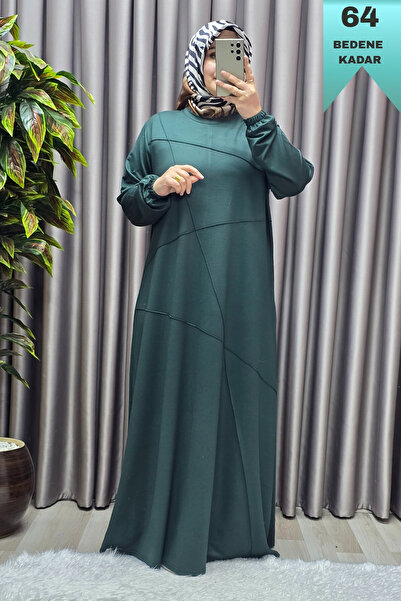 Elmas Tesettür Kadın Tesettür Giyim Büyük Beden Çimalı Elbise