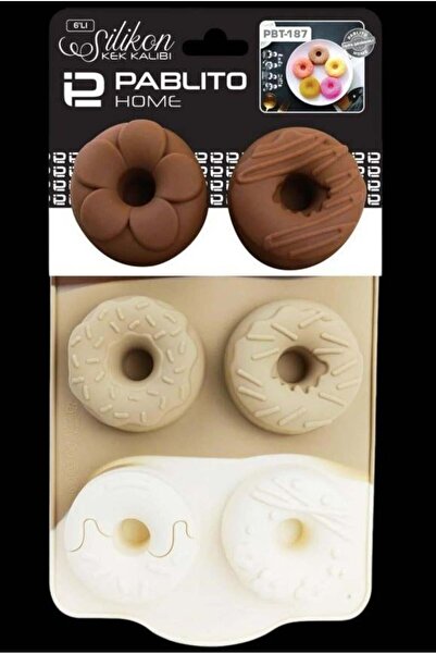 Adana Pasta Malzemeleri قالب كعك على شكل دونات من السيليكون PBT-187 سعة 6 قطع