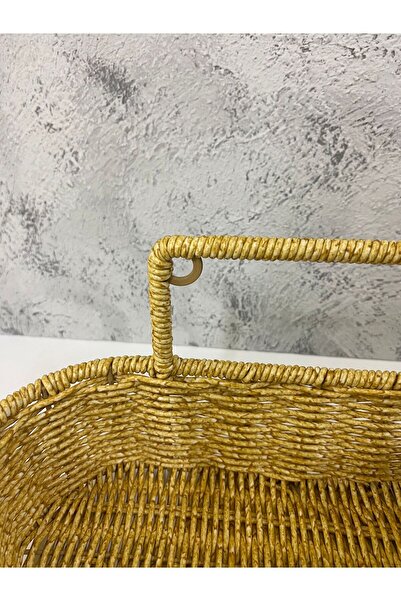 MODA OZY Set of 4 Acrylic (Plastic) Tea/Candy Jars with 2 Rattan Baskets and Hanging Flower Gift