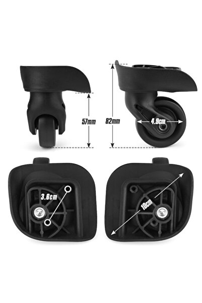 Nicoone Replacement wheels for trolley Volein V237, set of 4, PVC + PP + bearing