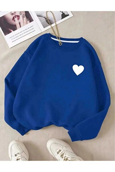 LUSHN Unisex majica sa srcem Štampano okrugla kragna Oversize kroj