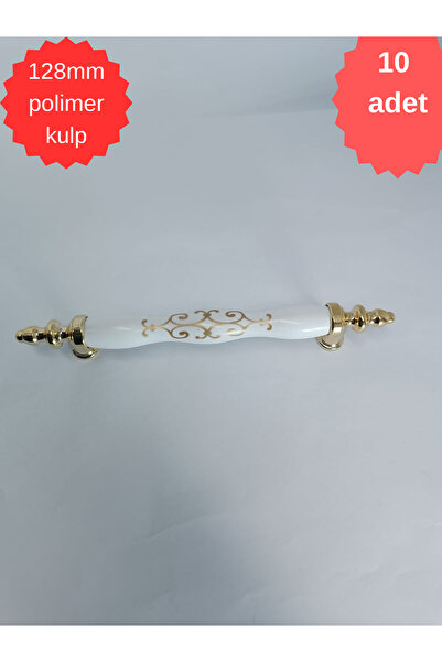 ZEYMEN HIRDAVAT 128mm plastik polimer beyaz gold mobilya çekmece dolap komodi...