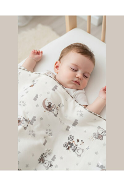 Asliva fashion بطانية أطفال من القطن بنسبة 100% من ASLIVA بنمط دمية الدب، غطا...