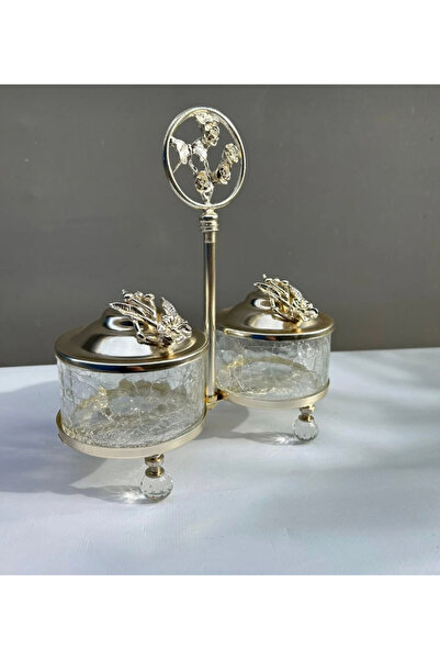 İmren Collection 2-Compartment Presentation Tray Silver Color