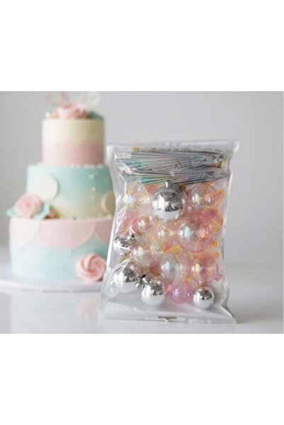 Adana Pasta Malzemeleri ERT-TOP-103 PEMBE GÜMÜŞ YELPAZELİ KELEBEKLİ DEKRASYON...