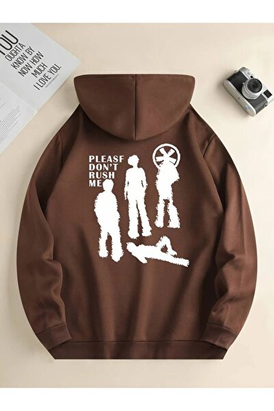 LUSHN للجنسين، من فضلك لا تسرعني مطبوع قصة فضفاضة سترة شتوية مكونة من 3 خيوط ...