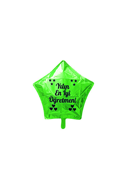 Organizasyon Pazarı Green Star Teacher's Day Gift Special Best Teacher of the Year Written Party Surprise Decor Balloon