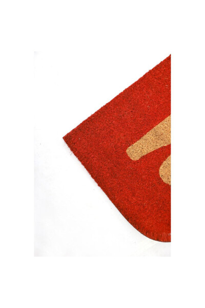 jo&mo Vibrant Red "hello" Script Coir Doormat, 45x75cm, Non-Slip, Modern Entry Mat for Indoor/Outdoor Use