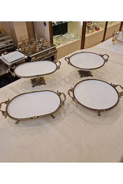 BULUTHOMEAKSESUAR طقم تقديم من البورسلين مكون من 4 قطع بتصميم عتيق