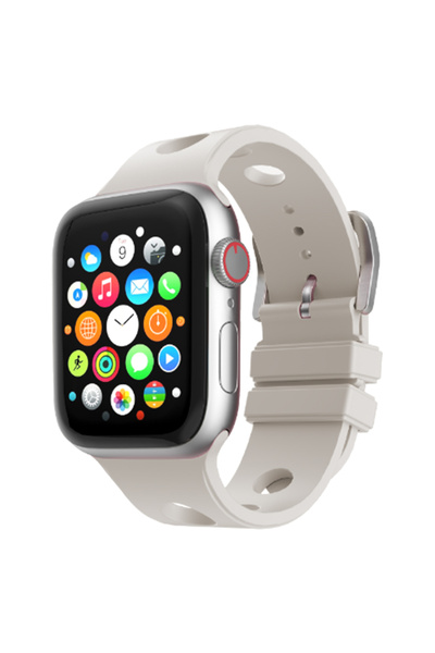 VARDAR AKSESUAR ساعة 7 مقاس 45 ملم بتصميم مثقب VRDR KRD-147 سوار سيليكون - ست...