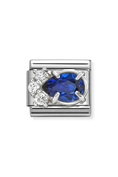 NOMİNATİON Composable CL steel, CZ and 925 sterling silver BLUE drop Standart