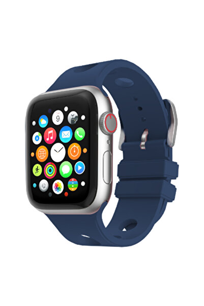 VARDAR AKSESUAR Watch 10 42mm Hollowed-Out Design Vrdr Krd-147 Silicone Band - Midnight Blue