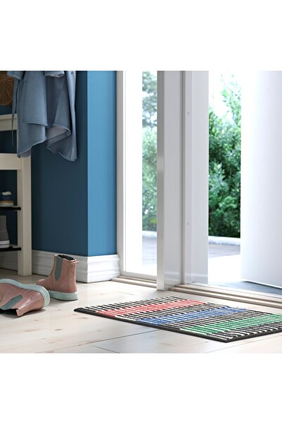 IKEA VÄNDPLATS Door mat, multicolour/stripe, 40 x 60 cm