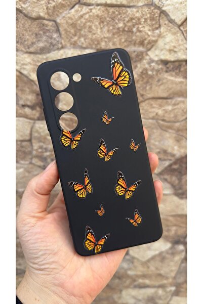 Vip Case Samsung Galaxy A17 Uyumlu Turuncu Kelebek Desenli Silikon Darbe Emic...