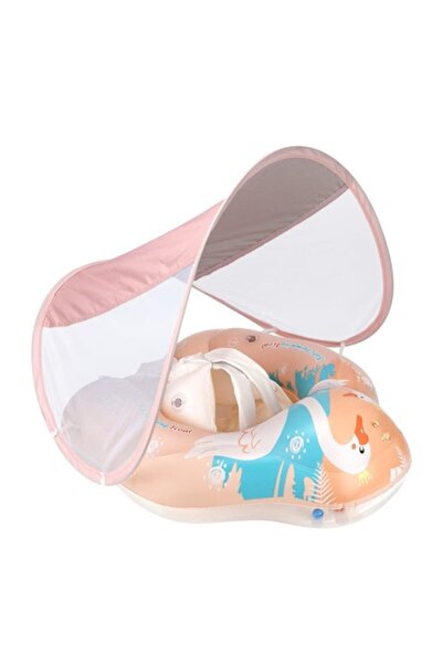 OEM Swimming Ring with Sunshade, Belly Support and Adjustable Straps, Size XL, 2-6 years