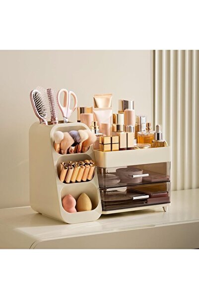 MASKY Büyük Kapasiteli Çekmeceli Makyaj Düzenleyici