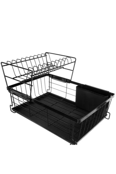 EBA Scurgator de Vase eBA®, doua niveluri, cu Suport Tacamuri, Pahare, Negru,...