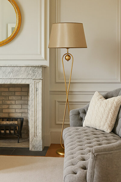 Vinner Plus Forever Aura Mataro Vizon Şapkalı Lambader – Metal Gövde, Lüks Salon Aydınlatma