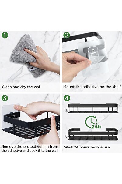 EBA Set de 2 rafturi de baie, de dus eBA®, suspendate, cu ventuza si carlige,...