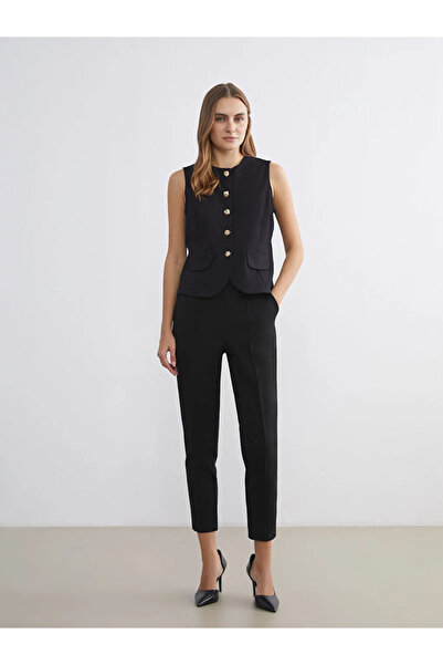 LC Waikiki Lcwaikiki Classic Black Crew Neck Women's Classic Vest