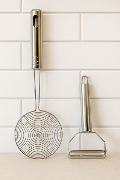 MEYA PİNE مصفاة من الفولاذ المقاوم للصدأ + أداة تقشير البطاطس والخضروات، مصفا...