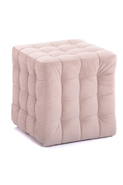 QMOBILI Bump Ottoman Gri-Crem, material textil, cub