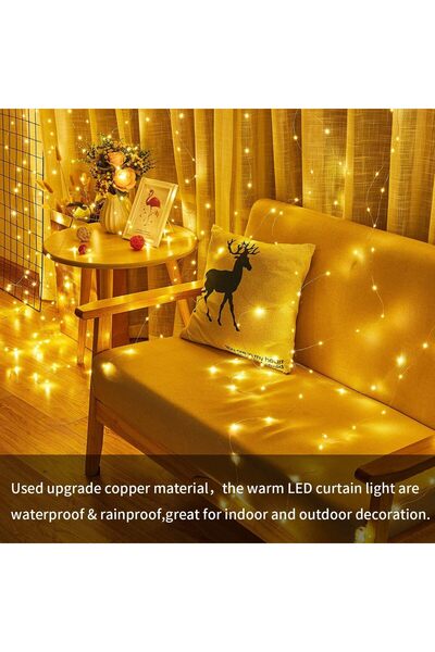 EBA Instalatie Craciun eBA®, Tip Perdea, 3m x 3m, 300 LED-uri, lumina calda, ...