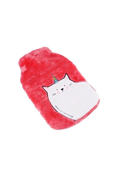 EBA eBA hot water pillow, 2 l capacity, made of rubber, with fluffy cover, unicorn pattern, pink