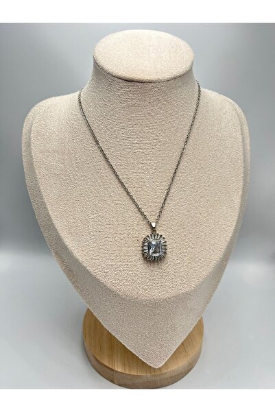 MyladyAccessoriess قلادة حجر الباجيت (فولاذ)