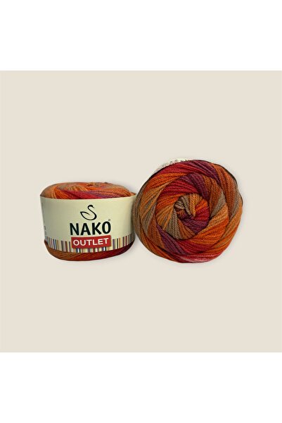 NAKO Outlet Cake Batik İhraç Fazlası El Örgü ipi 440gr - Ebruli