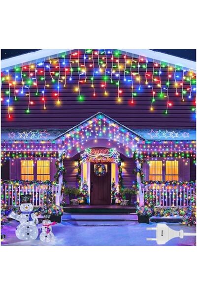 OEM Luminițe de Crăciun în formă de țurțur, 15 m, 300 LED-uri, 8 moduri de il...